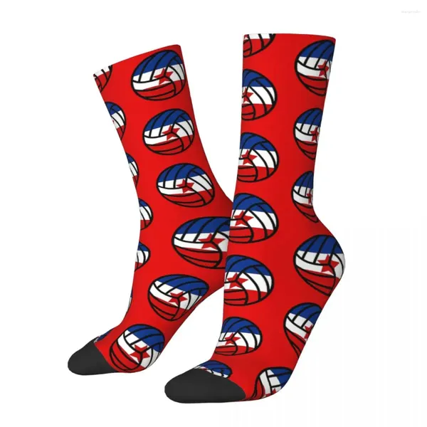 Calzini da uomo Pallavolo Jugoslavo Bandiera Jugoslavia Unisex Inverno Hip Hop Happy Street Style Crazy Sock