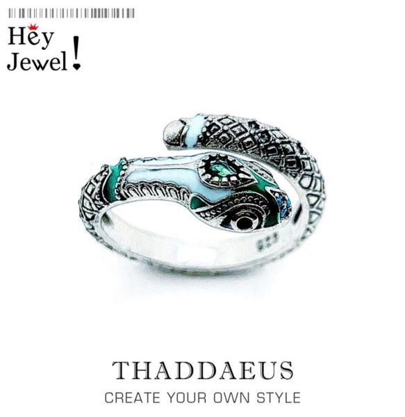 Тропическое мистическое кольцо со змеей в европейском стиле, модные украшения Good Myth Jungle для женщин, подарок в богемном стиле из стерлингового серебра 925 пробы 2202238331691