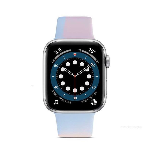 Designersoft pulseira de silicone para apple watch série 7 6 2 3 4 5 iwatch 45mm 41mm 38mm 42mm 40mm 44mm pulseira dupla cores designer