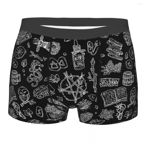 Unterhosen Neuheit Boxershorts Höschen Herren Dark Pagan Witches Gothic Goth Unterwäsche Polyester für Männer Plus Size