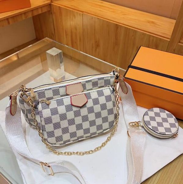 Yüksek kaliteli çoklu pochette omuz çantaları aksesuarları kadın zincir crossbody cüzdanlar zarf kahverengi beyaz kırmızı lüks cüzdanlar çanta i8po#