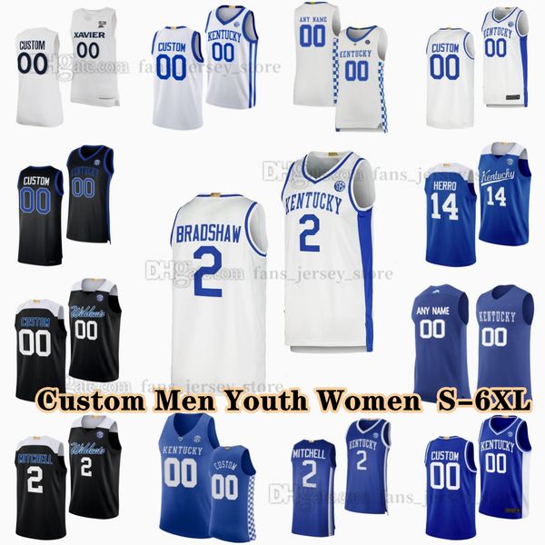 NCAA Custom S-6XL Kentucky Wildcats College Basketball 12 Трикотажные изделия Антонио Ривза 4 Тре Митчелл 15 Рид Шеппард Роб Диллингем Д.Дж.Вагнер Джастин Эдвардс Аду Тьеро