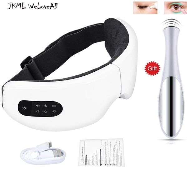 Elettrico Smart Eye Massager Dispositivo di massaggio antirughe Compressione Occhiali per terapia per occhi stanchi Musica Bluetooth 2106104633295