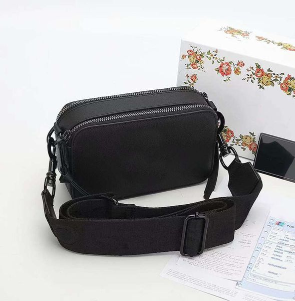 Модные сумки для фотокамеры, дизайнерская сумка, женская сумка через плечо, женская многоцветная сумка с двойной верхней молнией внутри, полностью черная, съемная, регулируемая, с лямкой, сумка FD4