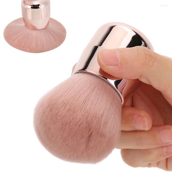 Pennelli per trucco Pennello per fard a testa tonda Strumento base senza cuciture per bronzer in polvere per capelli in fibra morbida