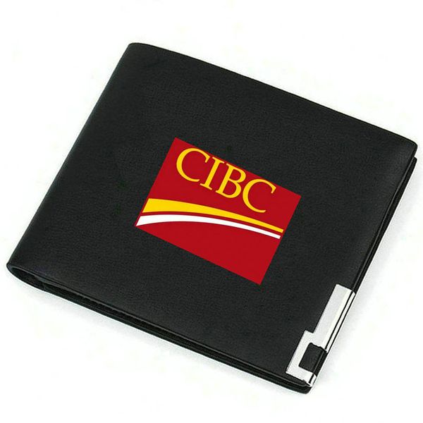 Portafoglio CIBC Borsa della Canadian Imperial Bank of Commerce Logo aziendale Foto borsa per soldi Portafoglio casual in pelle Porta note stampato