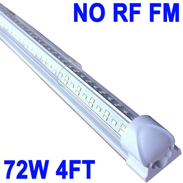 NO-RF RM 25Pack Светодиодный светильник T8 для магазина, 4 фута, 72 Вт, 6500 К, дневной свет, белый, соединяемый, встроенные светодиодные трубки, светодиодные барные светильники для гаража, мастерской, верстака crestech