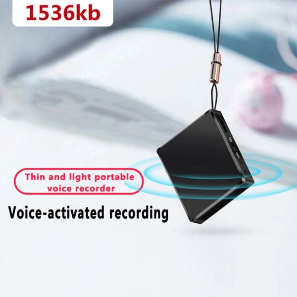 Lettori Piccola registrazione vocale attivata Mini registratore digitale Intelligente HD Riduzione del rumore Crittografia Dittafono audio Lettore MP3 8/16G