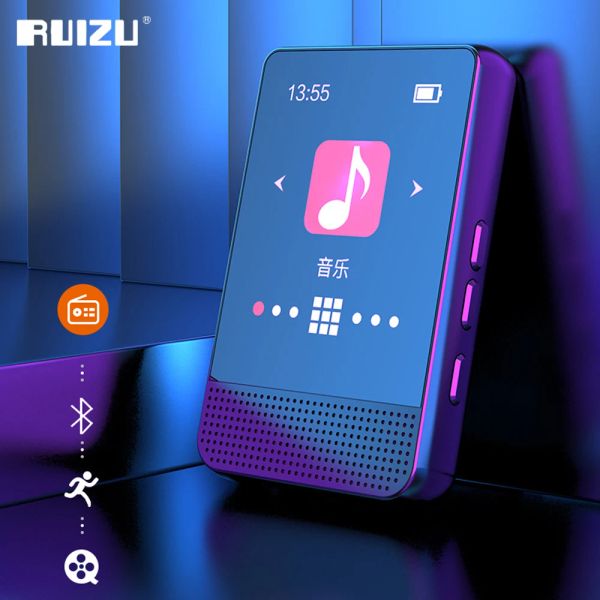 Плееры RUIZU Hi-Fi MP3-плеер с Bluetooth 16 ГБ/32 ГБ Музыкальное видео Аудиоплеер Мини-портативный Walkman Поддержка FM-радио Запись электронных книг