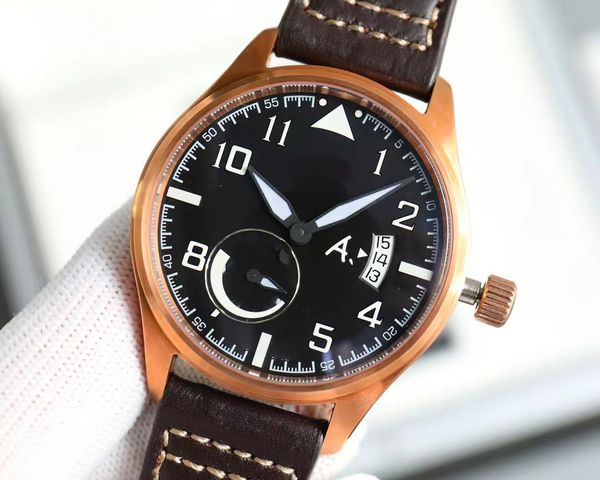 роскошные мужские часы iwcas часы мужские большие пилотные часы высокого качества автомеханические uhren супер светящиеся часы для даты кожаный ремешок montre Pilot luxe MHSD