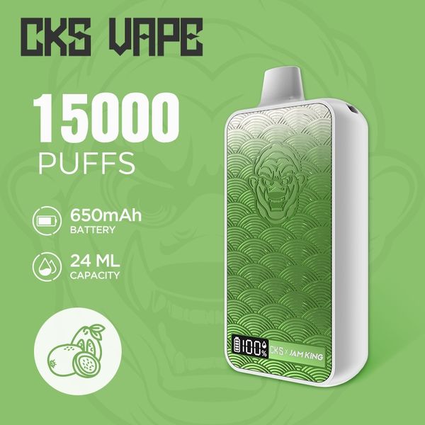 EU Puff bar Jam King vape электронная сигарета 15000 24 мл одноразовая капсула для электронного сока Экранный дисплей 12 вкусов 2% 3% 5% Сетчатая катушка уровня никеля Перезаряжаемая батарея 650 мАч Vape 12k 12000