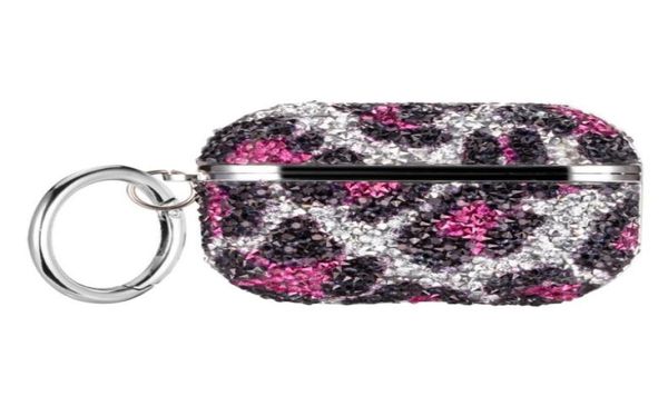 Custodia per auricolari con diamanti glitterati per Airpods Pro con moschettone Custodia leopardata con bling per auricolari per Air Pods Airpod 3 Funda Coque A44671264019700