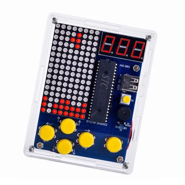 Players DIY Parts 51 SingleChip Game Console Pixel Game Console Production Kit enthält vier Spiele