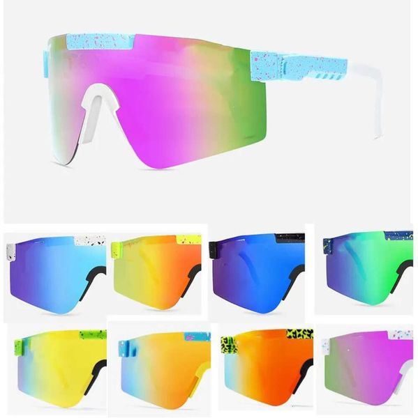 2024 Original Pits VIPERS Sport Google TR90 polarisierte Sonnenbrille für Männer/Frauen, winddichte Outdoor-Brille, 100 % UV-verspiegelte Linse, Geschenk 65 l