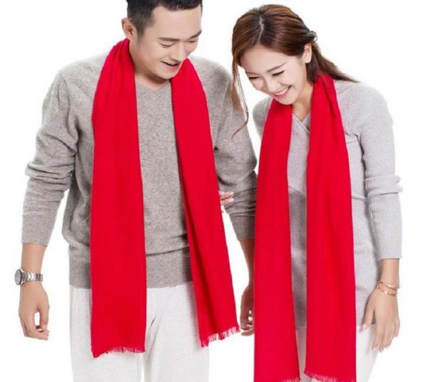 cinese rosso men039s sciarpa sciarpe lunghe vestiti accessori scialle plaid solido moda inverno autunno caldo cumtom logo1516634