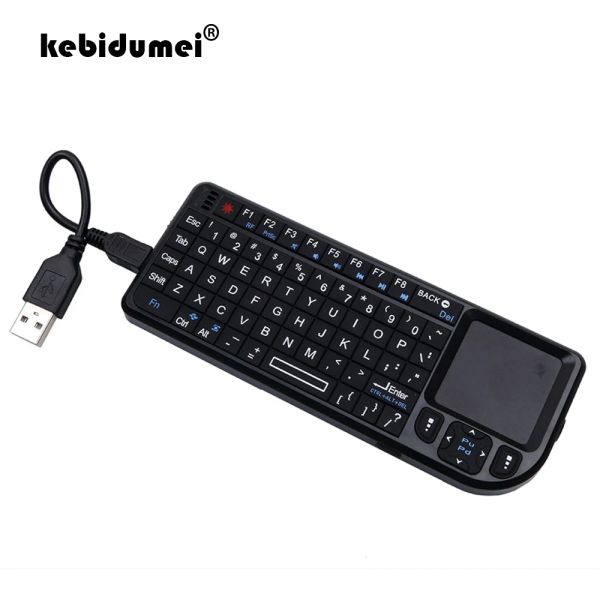 Klavyeler 2.4G RF Mini Kablosuz Klavye İspanyolca/Rusça/İngilizce 3 İçinde 1 Mini El Taşına Taşıyıcı Qwerty +Touchpad Fare PC Defteri Akıllı TV