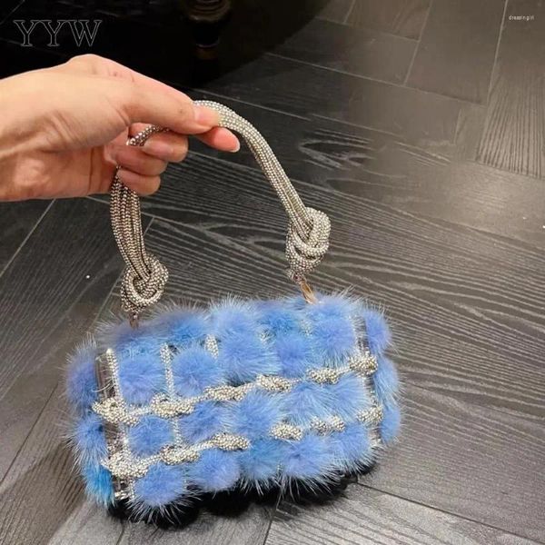 Sacos de noite Diamante Pena Clear Acrílico Caixa Embreagem Mulheres Boutique Tecido Atado Corda Strass Bolsas Festa de Casamento Bolsas