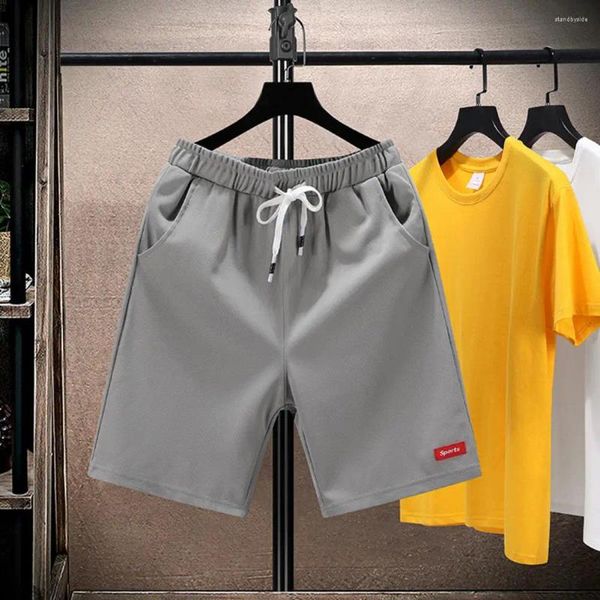 Shorts masculinos Jogger com letra Mark Embelezamento Calças esportivas de verão Casual Perna larga elástica para homens