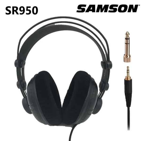 Fones de ouvido samson sr950 monitor de referência de estúdio profissional fone de ouvido dinâmico fechado design para gravação monitoramento jogo dj