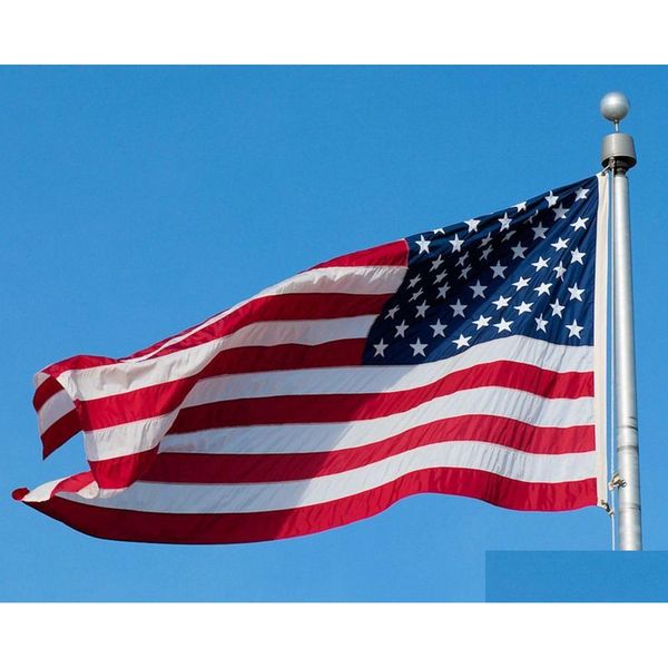 Banner Flags 3x5 ft Amerikan bayrağı 90150cm Amerika Birleşik Devletleri Yıldızları Stripe 90cmx150cm Kolluk Görevlisi ABD Banner Banner Drop Delive Dhzbo bayrakları