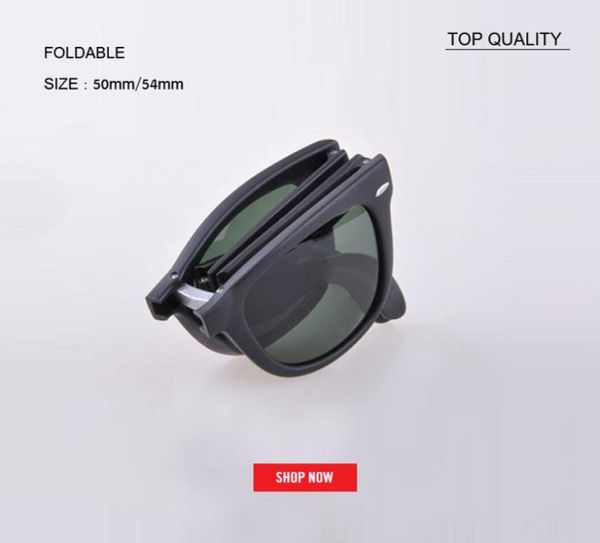 factory top quality classic 50mm square Foldable Sun glasses Men Women oversized 54mm SunGlasses Driving designer Folding lens mat5490629