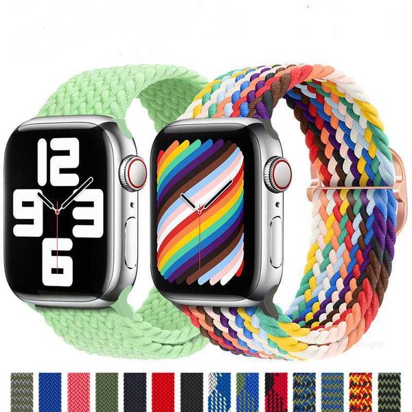 Дизайнер для Apple Watch iwatch 7 3 4 5 se 6 серии Нейлоновый ремешок из ткани Эластичный ремешок Растягивающийся ремешок для часов 38 мм 40 мм 42 мм 44 мм 41 мм 45 мм дизайнерBCTKBCTK