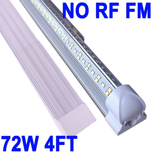 4FT LED-Ladenleuchte, 72W 72000LM 6500K, durchsichtige Abdeckung, verbindbare LED-Röhrenleuchten, V-förmige integrierte T8-LED-Beleuchtung, LED-Deckenleuchten für Garage, Werkstätten, Schränke, crestech