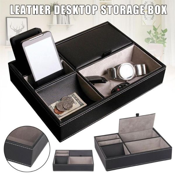 Schmuckbeutel Taschen PU Leder Uhr Schutzbox Fall Ring Display Ablage Desktop Halter Organizer für Frauen Männer J552653