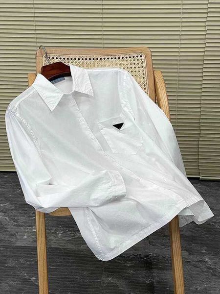 Frauen Blusen Hemden Designer P Voller Strass Weiße Frauen T-Shirts Gestickte Buchstaben Strickjacke Marke Dame Langarm U0I4