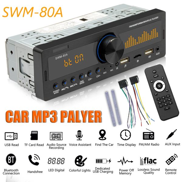 Spieler SWM80B Single 1 DIN Autoradio Dual Screen Multimeida MP3 Player Audio Kopie TF USB AUXInput Locator Auto Stereo Kopf