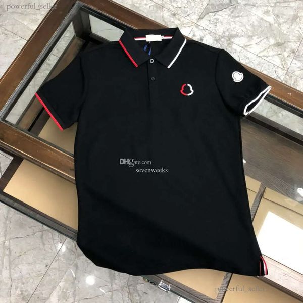 Luxuoso Camisetas Designer Polos Monclairs Camisas Clássicas Homens Luxo Camisa Casual Snake Bee Carta Impressão Bordado Moda High Street Homem Tee Polo Shss 650