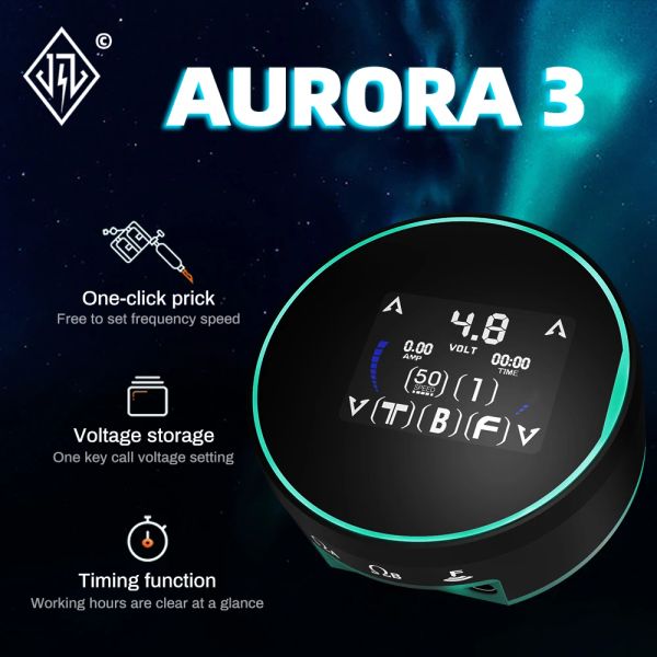 Платья Aurora 3 Блок питания для татуировок Dotbox с сенсорным экраном, цветные светодиоды с двумя выходами, варьируются в зависимости от напряжения, Блок питания для татуировок 3-го поколения