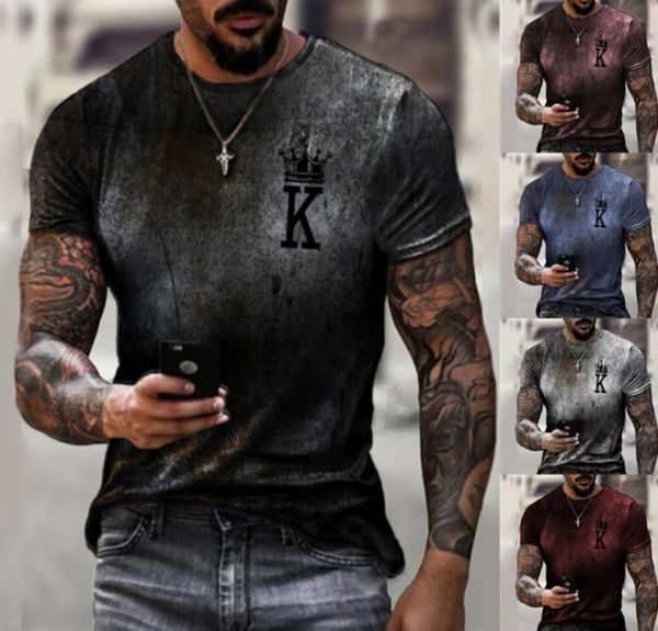 King Style Men039s 3D T -Shirts Gedrucktes T -Shirt Visual Impact Party Shirt Punk Gothic Round Neck Hochqualität Amerikaner Muskel ST9140798