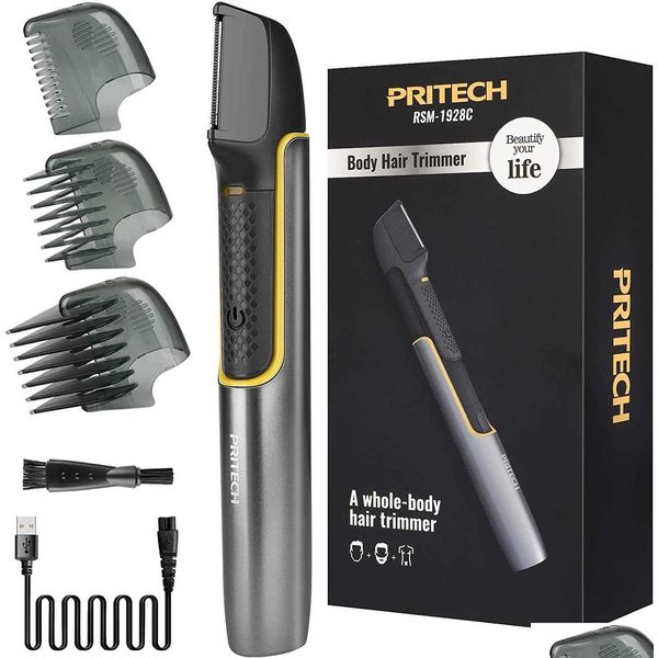 Триммер для волос Pritech, электрическая машинка для стрижки паха, бикини, эпилятор, аккумуляторная бритва для лобковой спины, бритва для мужчин и прямая доставка Dhkcn
