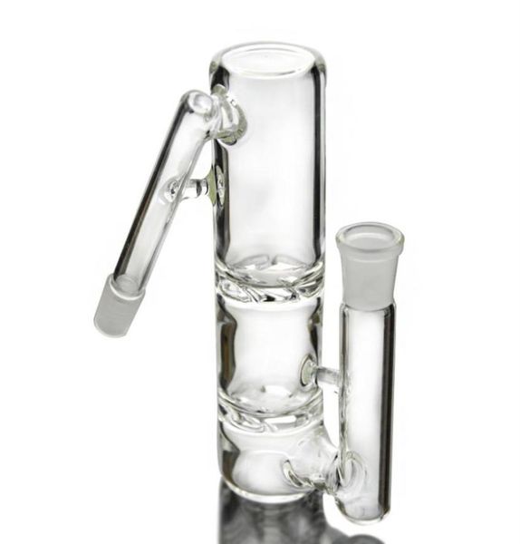 Doppelzyklon-Glas-Aschefänger, Turbinen-Dis-Perc-Rauchbong-Zubehör, klarer Aschefänger, 45 Grad, 14 mm, 18 mm Gelenk, ASHP801 ASH2015916