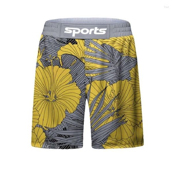 Shorts masculinos Cody Lundin Personalizado Jogging Man Mma Sports Sublimação Individual para Homens Fightwear Amarelo Taekwondo Calças