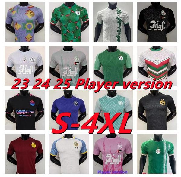 Maillot Algerien 2023 2024 2025 Fußballtrikots Spielerversion Algerien ATAL DELORT 24 25 BENNACER Fußballtrikot-Kits MAHREZ FEGHOULI Uniformen Männer Kinder BOUNEDJAH 4XL