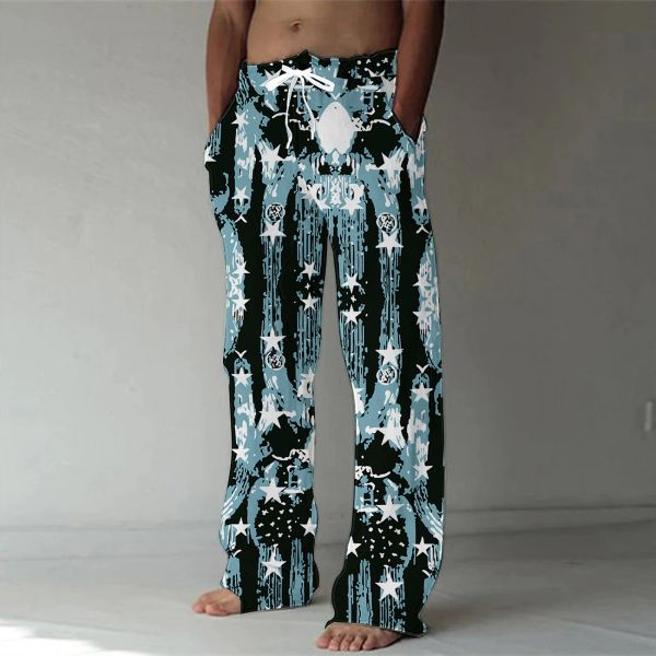 Calças primavera/verão 2023 nova moda 3d impressão digital calças de algodão de bambu masculino casual respirável secagem rápida dança yoga calças 5xl
