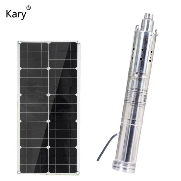 Solar kary 24v 3000l/h elevador 40m 1.28 polegada tomada bomba de água solar para poço profundo com controlador embutido s243t40