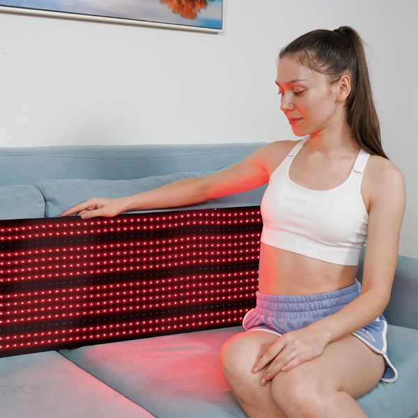 Lâmpada de tapete de terapia de luz vermelha de corpo inteiro de grande potência 660nm 850nm cobertor de terapia infravermelho próximo para rejuvenescimento da pele, clareamento e alívio da dor