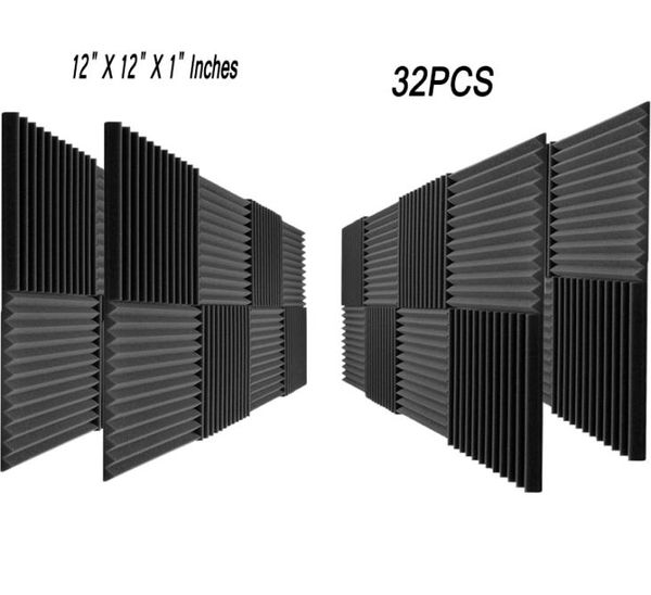 Pannello in schiuma acustica da 32 pezzi Isolamento per la riduzione del rumore Fonoassorbente per Studio4519739