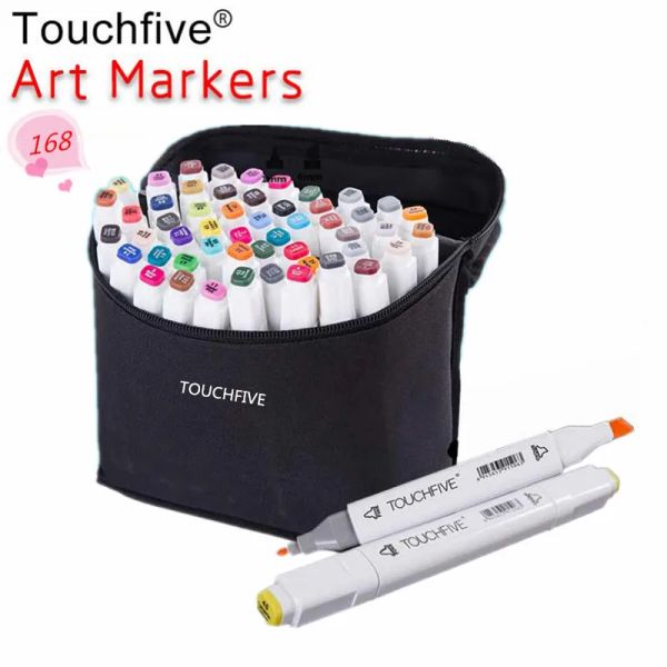 TouchFive optionale farblich passende Kunstmarker, Pinselstift, Skizzenmarker auf Alkoholbasis, Doppelkopf-Manga-Zeichenstifte, Künstlerbedarf