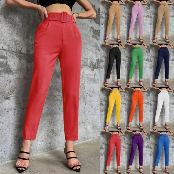 Pantaloni da donna Primavera ed estate Solid stampati Casual Sudore Felpe femminili Crop per le donne vestono alte