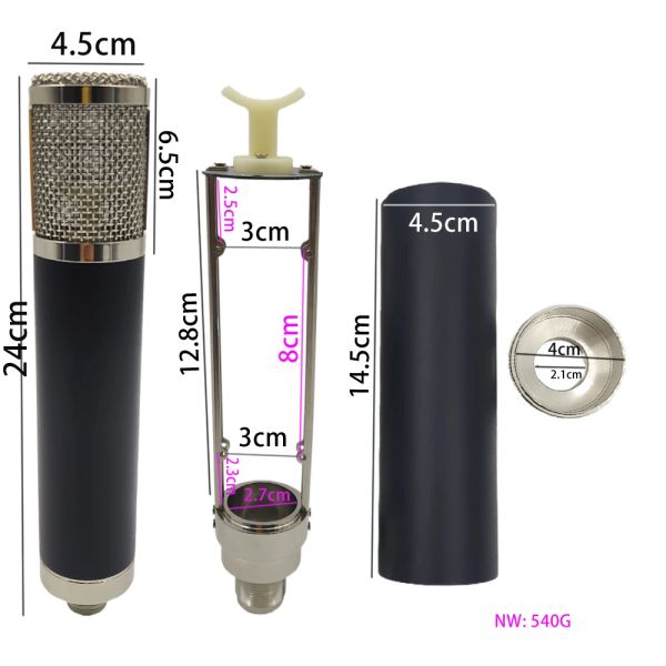 Radio Nuova Vendita Calda Bianco Nero Metallo Mf33 Microfono Borsette Corpo Custodia Fai Da Te Accessori Per Microfono per Telefunke Mf33 Tf 33 Fet microfono