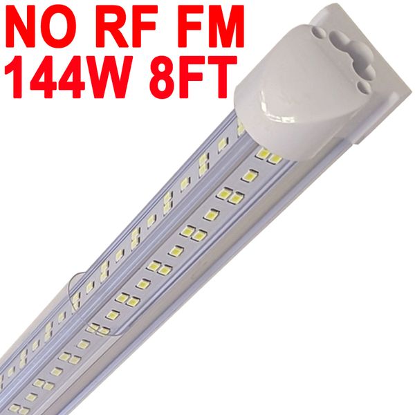 25er-Pack LED-T8-Ladenleuchte, 8 Fuß, 144 W, 6500 K, Tageslichtweiß, verknüpfbare integrierte LED-Röhrenleuchten mit klarer Abdeckung, LED-Balkenleuchten für Garage, Werkstatt, Werkbänke, Crestech