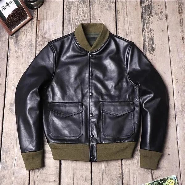 Stile militare Nero Autunno Giacca Pilota Da Uomo M 4XL Finto Cuoio DELL'UNITÀ di elaborazione Cappotto Abbigliamento Maschile Moto Giubbotti 2024 Primavera 240223