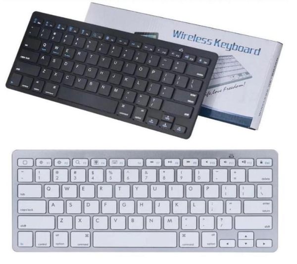 Ultraflache Bluetooth-Tastatur mit Stummschaltung für Tablets und Smartphones für Tablets. Der kabellose Tastaturstil ist Android Windows PC1291428