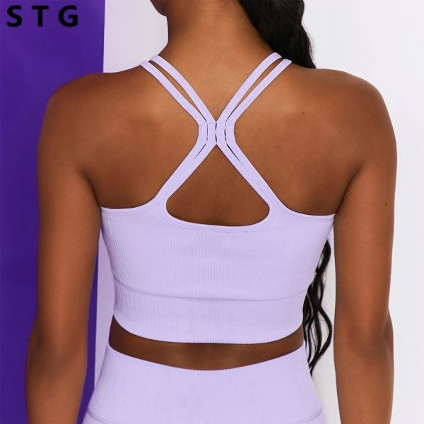 Roupfits Beautiful Back Cross Cross High Neck Sports Sutre -Bra Socketfrooffso