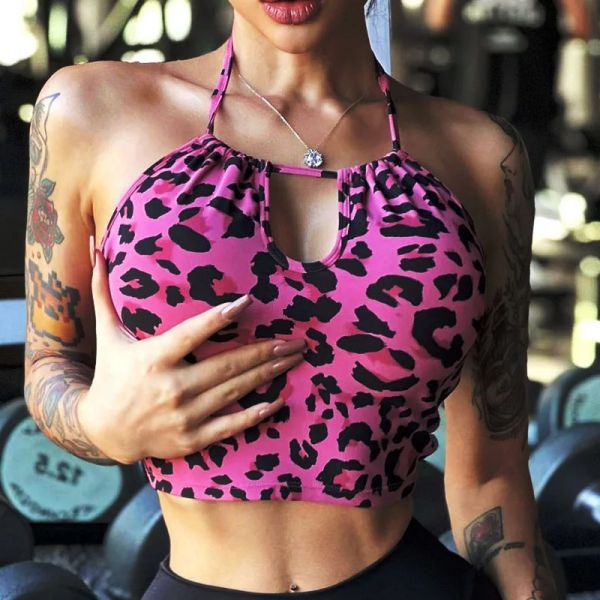 BRAS BULUT RISH Sıcak Kız Leopar Spor Sütyen Fitness için Gömlek Kadınların İç Çamaşırı Yoga Egzersiz Mahsul Top Gym Egzersiz Spor Giyim