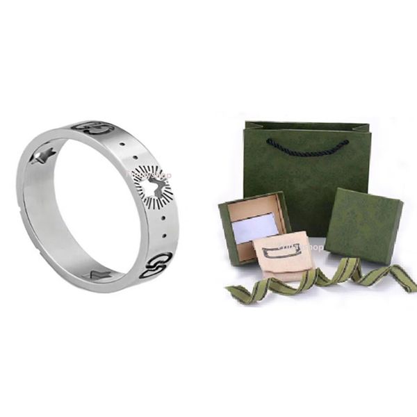 Moda klasik tasarımcı halkaları lüks markalı mektup erkek ve kadın çiftler 18k altın kaplama yüzüğü